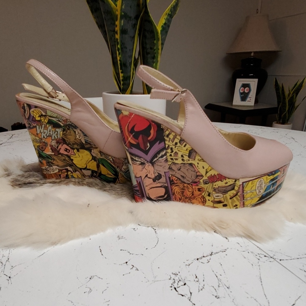 Handmade Xmen Comic wedge heels